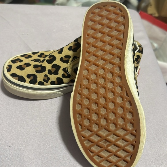 Cheetah print Vans. Little girls size 12. Almost new   Worn a handful of times. - Picture 3 of 4